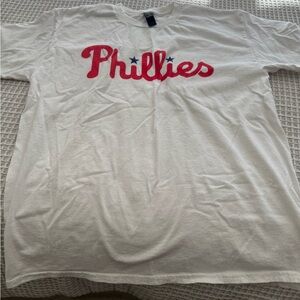 Phillies White and Red Women's Short Sleeve Tee